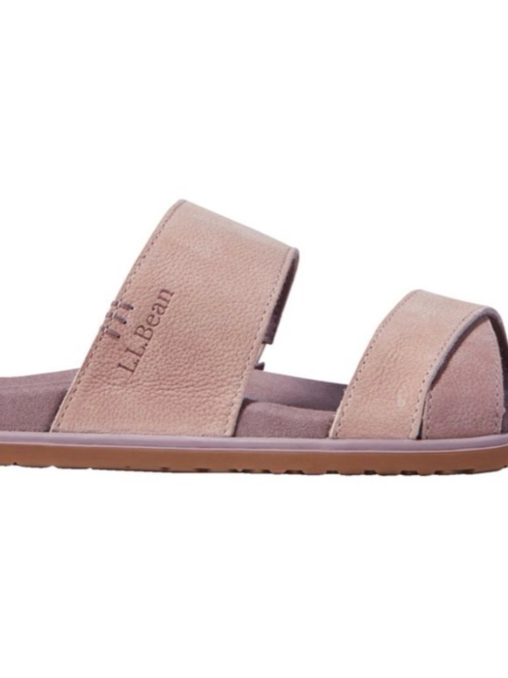 L.L. Bean Go-Anywhere Strap Sandals Pink Double-Strap Leather Slide Sandals Sz7M - Picture 9 of 9